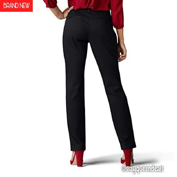 Wrinkle-Free Relaxed Fit Straight Leg Pant, Mid Rise, Stretch Fabric - Picture 3 of 5